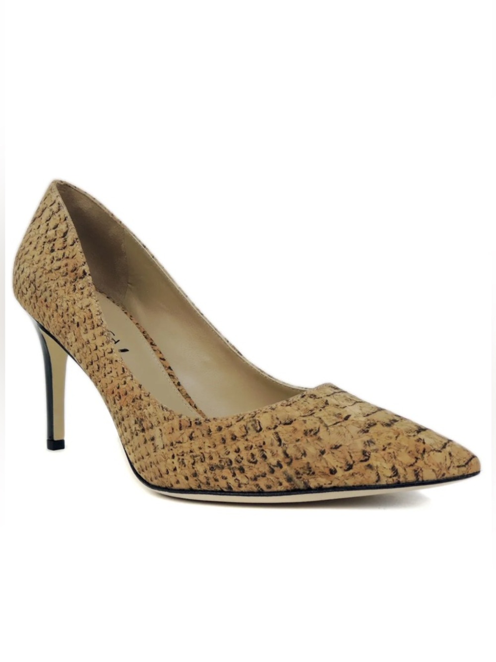 Via Spiga Carola Natural Textured Cork Pointed Toe Pumps - Size 6